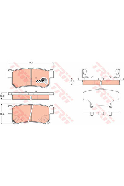 TRW Set plăcuțe de frână, frână pe disc GDB3366