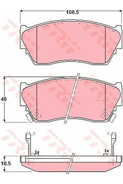 TRW Set plăcuțe de frână, frână pe disc GDB1012