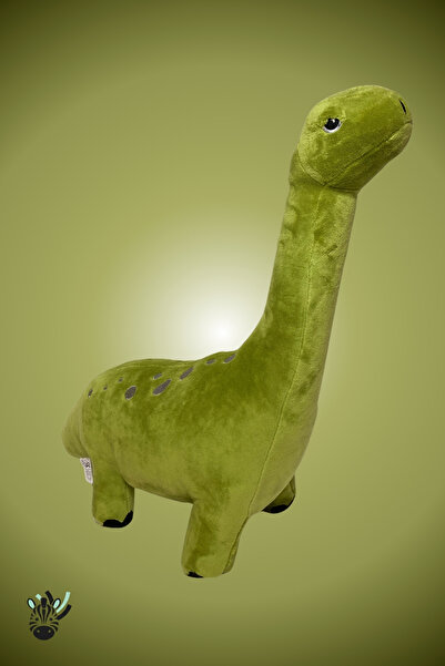 Zebra Toys Büyük Yeşil Pelüş Dinozor Oyuncak 70 Cm – Uzun Boyunlu, Benek Deta...