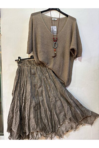 MENSAR OTANTİK CADI ETEK MERSERİZE BLUZ TAKIM