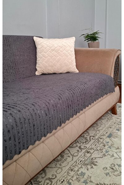 DAHABELLA LUXE HOME Bambu Fitilli Kadife Kaymaz Koltuk Örtüsü 170X210cm Sünge...