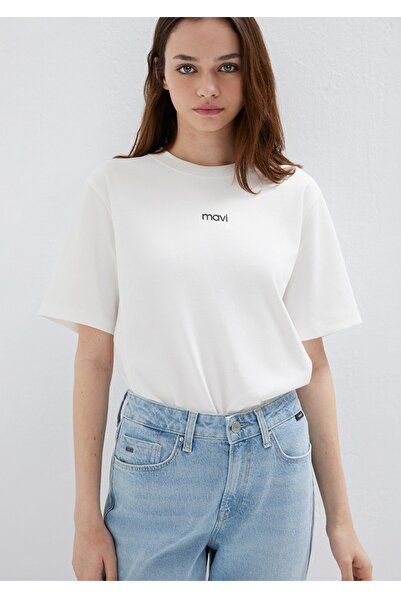 Mavi Logo Printed Interlock Regular Fit 100% Cotton T-Shirt