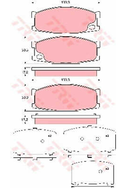 TRW Set plăcuțe de frână, frână pe disc GDB3423
