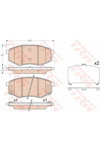 TRW Set plăcuțe de frână, frână pe disc GDB3553
