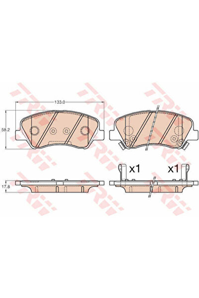 TRW Σετ τακάκια φρένων, δισκόφρενο GDB3548