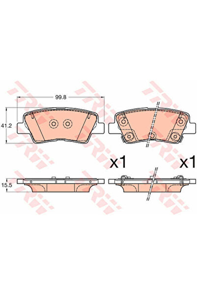 TRW Σετ τακάκια φρένων, δισκόφρενο GDB3594