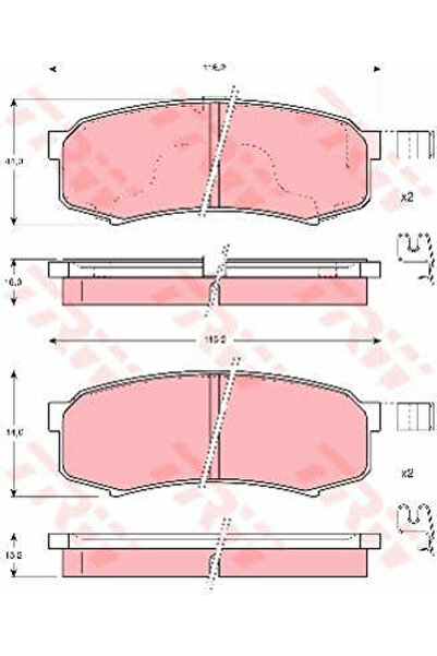 TRW Set de plăcuțe de frână, frână pe disc GDB3110