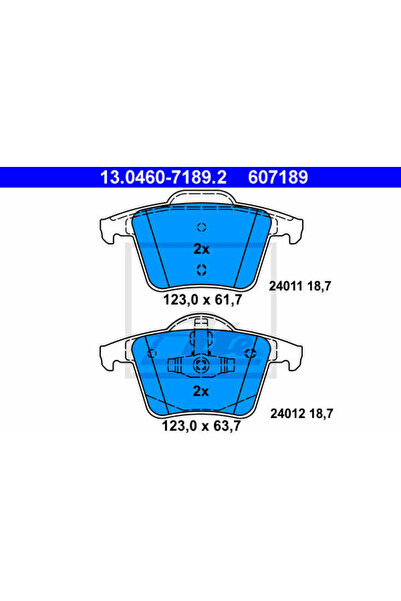 Ate Σετ τακάκια φρένων, δισκόφρενο 13.0460-7189.2 Volvo Xc90 I/Xc90 I Van