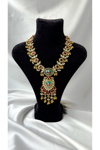 Moon and Cloud Victorian Hint Etnik Kolye ve Küpe Seti ( El Yapımı ve Doğal taş)