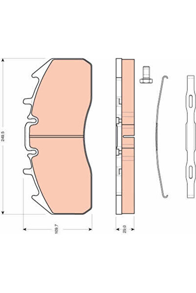 TRW Σετ τακάκια φρένων, δισκόφρενο GDB5096
