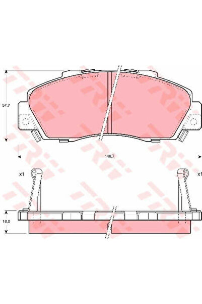 TRW Set plăcuțe de frână, frână pe disc GDB995