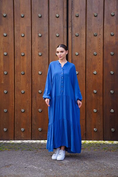 Polologin Butik Blue Layer by Layer Relaxed Fit Black Shirt Dress