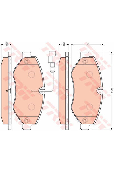 TRW Set plăcuțe de frână, frână pe disc GDB3439
