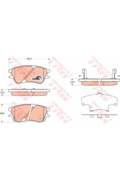 TRW Set plăcuțe de frână, frână pe disc GDB3377