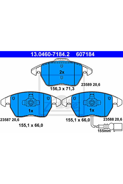 Ate Set of brake pads, disc brake 13.0460-7184.2