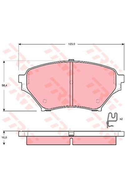 TRW Σετ τακάκια φρένων, δισκόφρενο Gdb3302 Mazda Mx-5 Ii