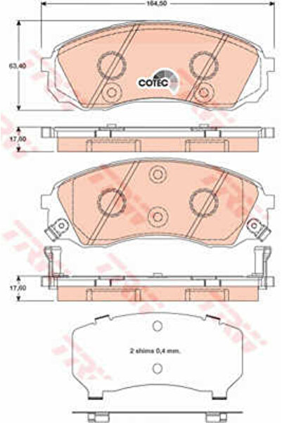 TRW Set plăcuțe de frână, frână pe disc GDB3448