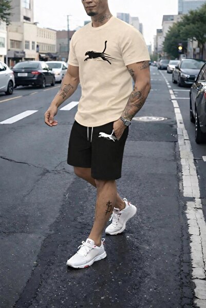 zeag Men's Leopard Printed Shorts T-Shirt Set