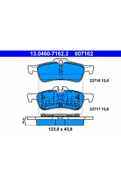 Ate Set plăcuțe de frână, frână cu disc 13.0460-7162.2