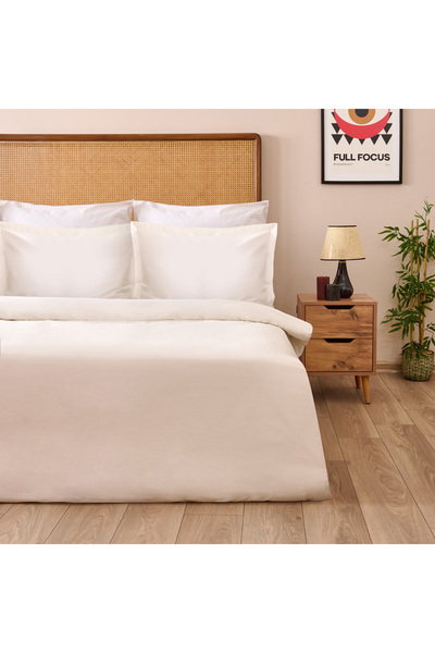 KUT FLY Soft Oxford Padded Double Duvet Cover Set - White