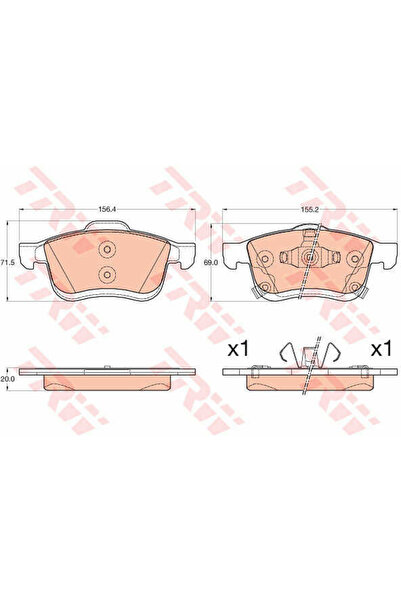 TRW Set plăcuțe de frână, frână pe disc GDB2060