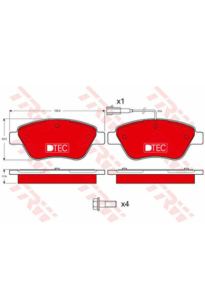 TRW Set plăcuțe de frână, frână cu disc GDB1482DTE