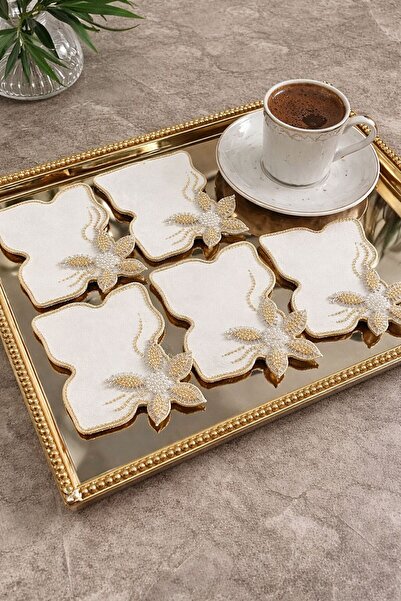 BEMİRA MODA Presentation Coat Cover Cocktail Napkins Stone and Pearl Decorate...