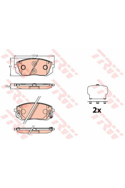 TRW Σετ τακάκια φρένων, δισκόφρενο GDB3640