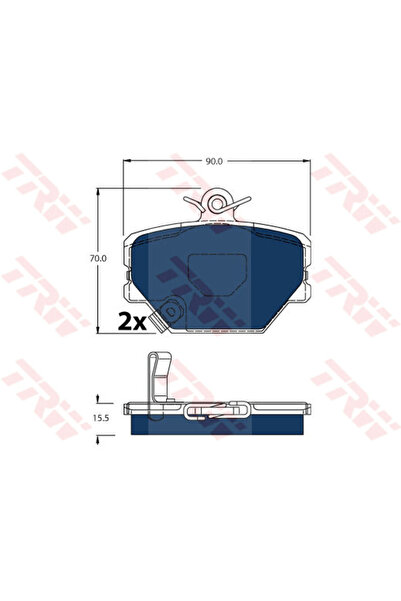 TRW Σετ τακάκια φρένων, δισκόφρενα Gdb1365Bte Smart Fortwo Cabrio/Fortwo Cupe