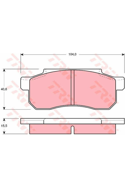TRW Σετ τακάκια φρένων, δισκόφρενο GDB361