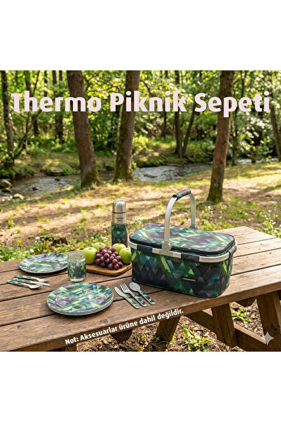 direkstoktan Thermo Piknik Çantası: Sıcak & Soğuk Yalıtımlı Termos Piknik Sep...