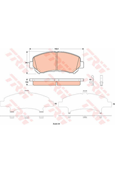 TRW Set plăcuțe de frână, frână pe disc GDB3521