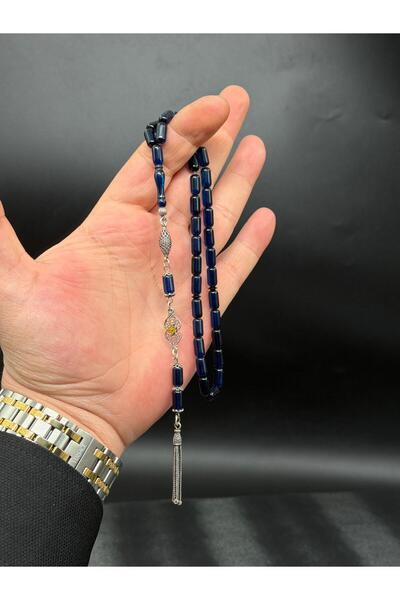 Tesbih-i Hazır Tesbihçilik Premium Master Series Capsule Blue Rock Drop Amber...