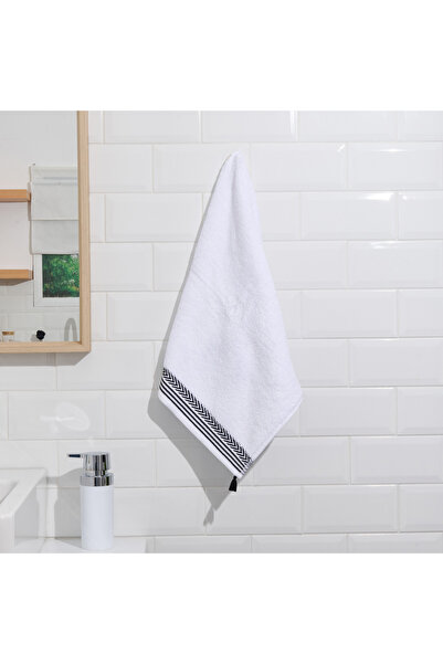 KUT FLY Soft Ethnic Hand Towel - White - 30X50 cm