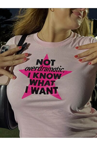 Violon Pink Star Patterned Not Overdramatic Printed T-Shirt