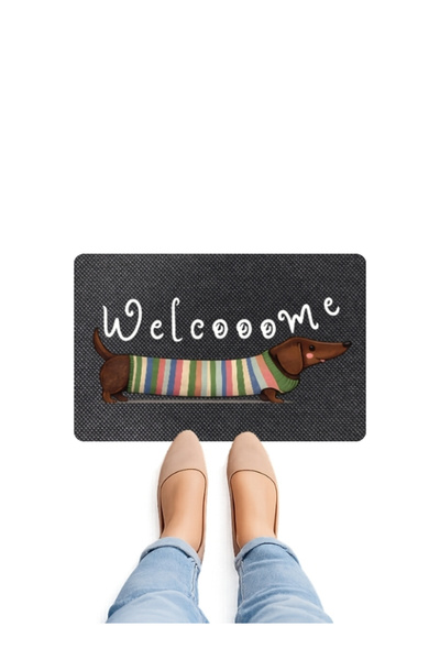 BERT Sweet Dog Patterned Welcome Door Mat Decorative Set of Digital Print Mod...