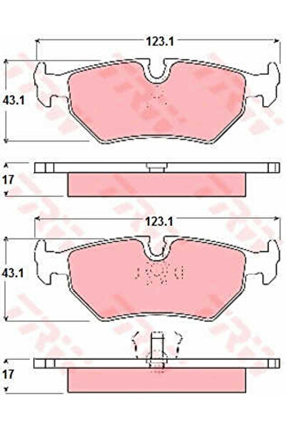 TRW Σετ τακάκια φρένων, δισκόφρενο Gdb1109 Daimler Daimler Xj/Xj 40, 81 Jagua...