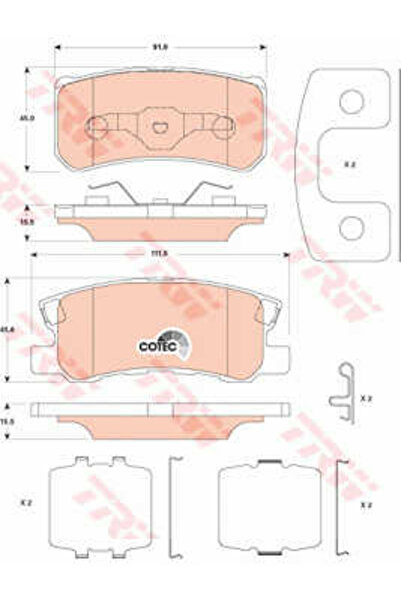 TRW Σετ τακάκια φρένων, δισκόφρενο GDB4600