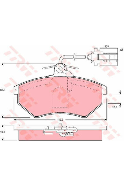 TRW Set plăcuțe de frână, frână pe disc GDB1057