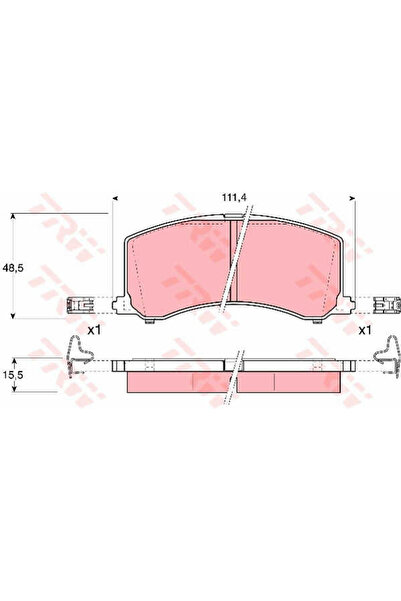 TRW Σετ τακάκια φρένων, δισκόφρενο GDB3091