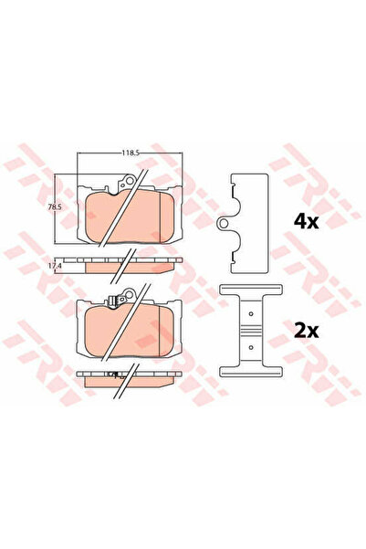 TRW Σετ τακάκια φρένων, δισκόφρενο GDB4460