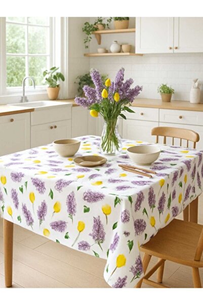OEM 100% Cotton Tablecloth, Teflon Coated, Waterproof 140×180 cm Lilac