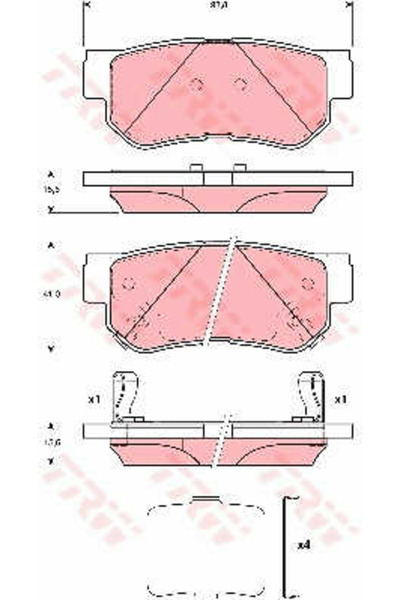 TRW Set plăcuțe de frână, frână pe disc GDB3432