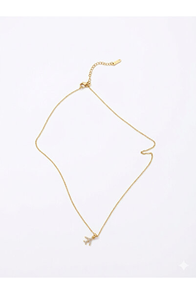 stainles steel Altın Renkli Uçak Model Zincir Kadın Kolye