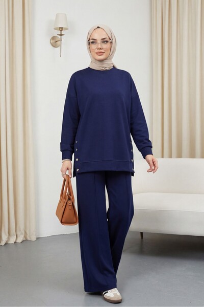 Modamorfo Cimalı Pants Suit with Snap Buttons on the Sides -Laci