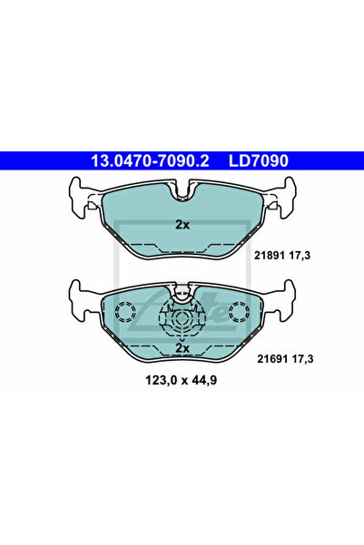 Ate Σετ τακάκια φρένων, δισκόφρενο 13.0470-7090.2