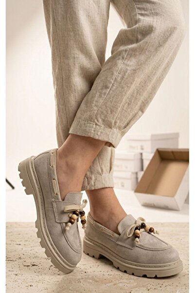 BARAK SHOES Women's High Non-Slip Sole and Dana Suede Beaded Lace-Up Loafers ...