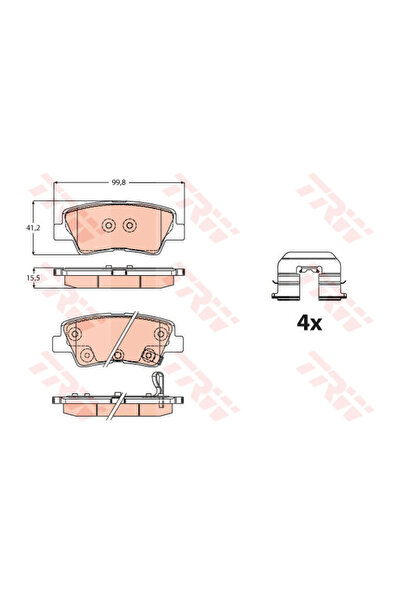 TRW Σετ τακάκια φρένων, δισκόφρενο GDB2173
