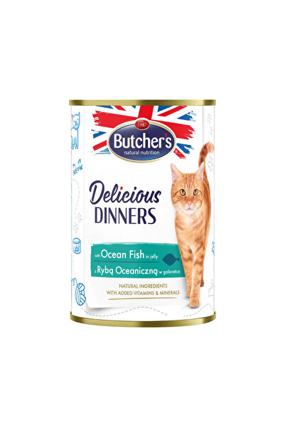 Butcher's Delicious Dinners Cat with sea fish chunks in Jelly 400g Pack of 6