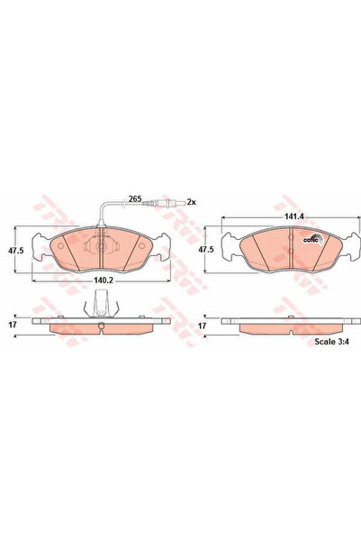 TRW Set plăcuțe de frână, frână pe disc GDB1104